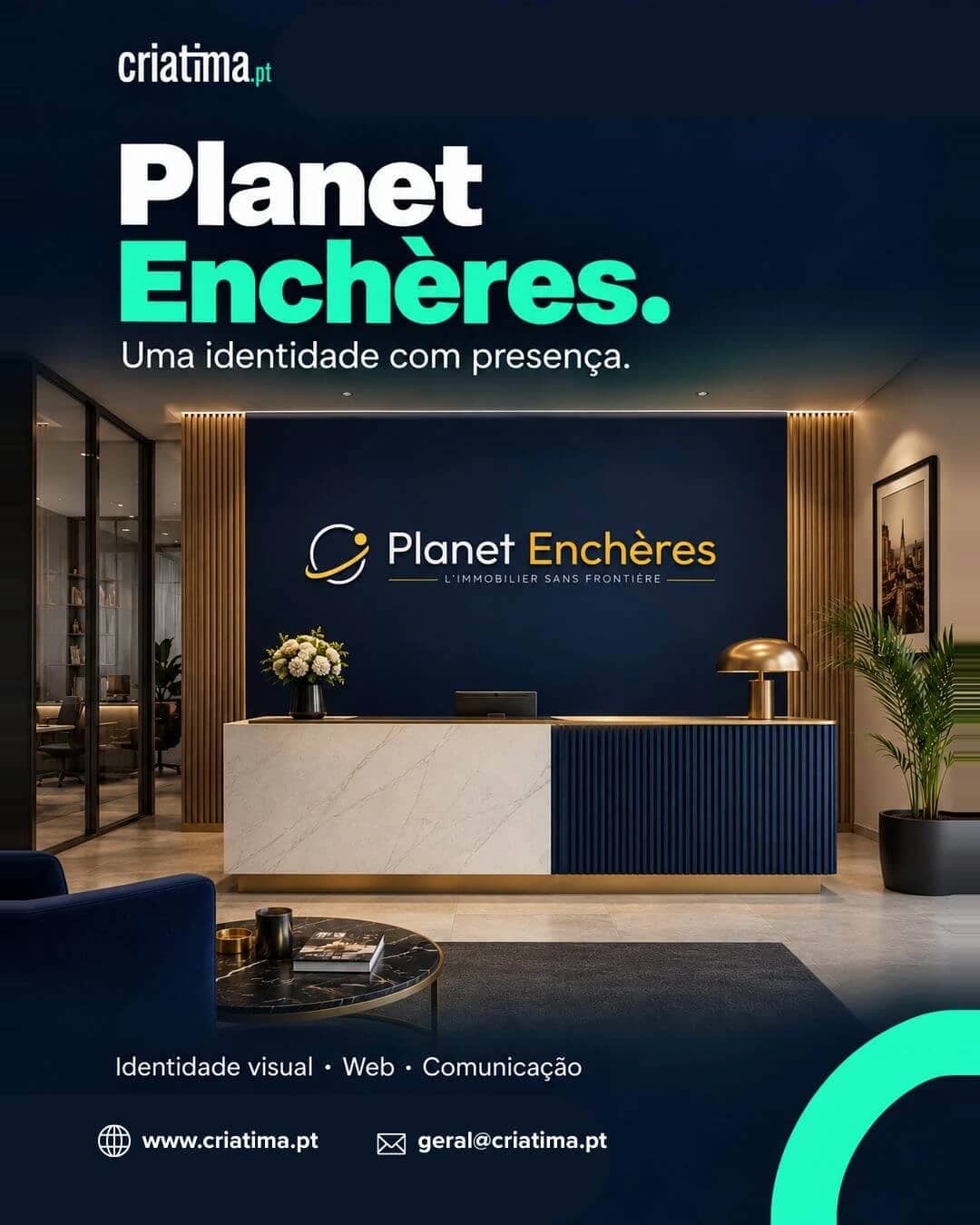 Reception branded for Planet Enchères