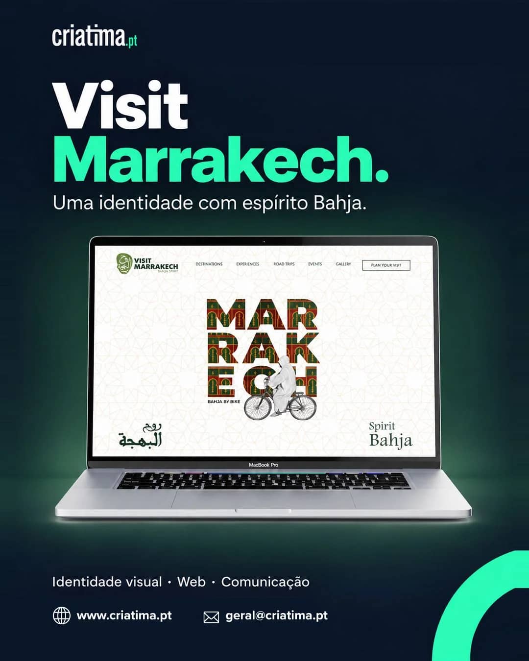 Visit Marrakech portal on a laptop